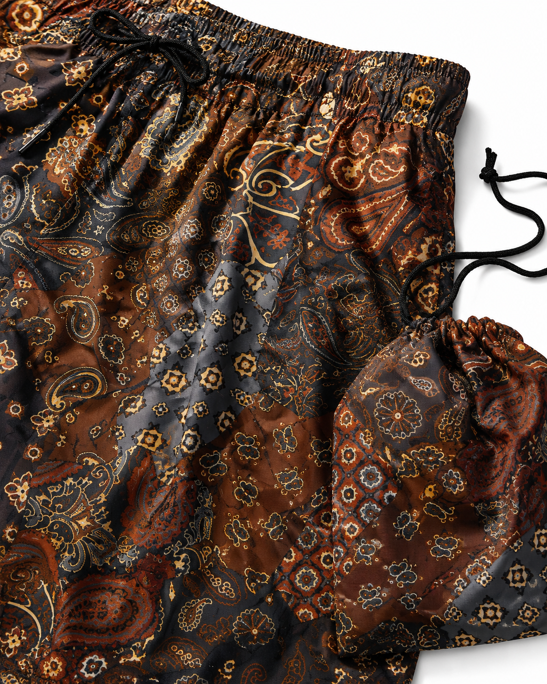 Bronze Tile Paisley Swim Trunks