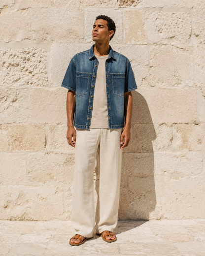 Paros Light-Wash Denim Shirt