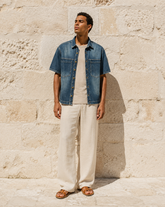 Paros Light-Wash Denim Shirt
