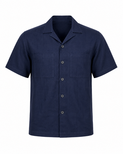 Aegean Navy Linen Shirt