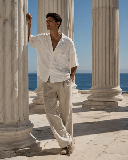 Cyclades White Linen Shirt
