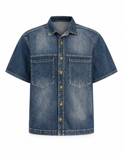 Paros Light-Wash Denim Shirt