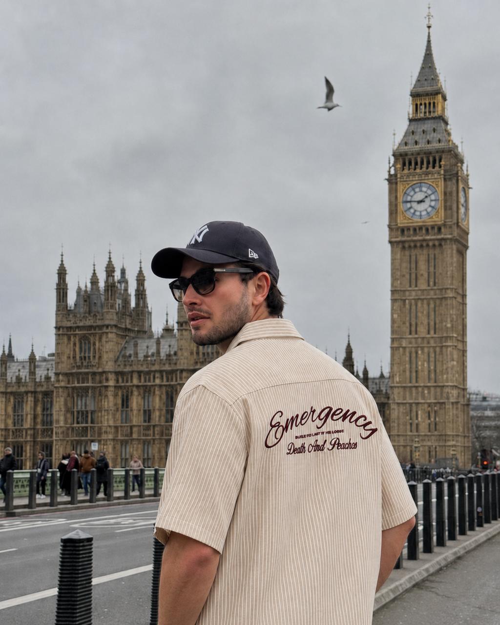 Aegean Sand Striped Resort Shirt additional lifestyle view